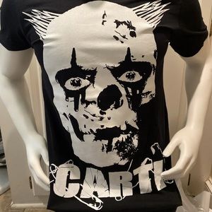 Playboi Carti T Shirt Clown Skull Medium Black Front and Back Graphics RARE!